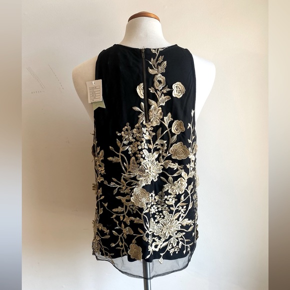 Anthropologie Gold Appliqué Top - Picture 5 of 6
